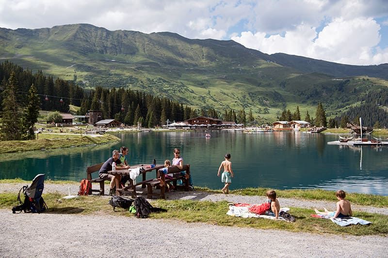 Schwimmen in Serfaus bei der Seealm Hög Tirol